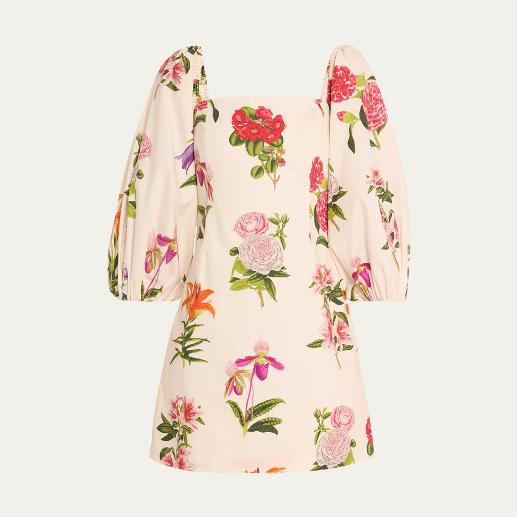 Cara Cara Montauk Puff-Sleeve Cotton Poplin Mini Dress